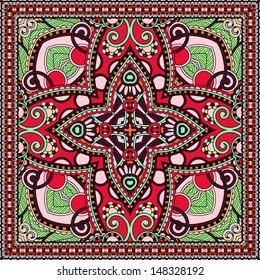 Traditional ornamental floral paisley bandanna. You can use this pattern in the design of carpet, shawl, pillow, cushion