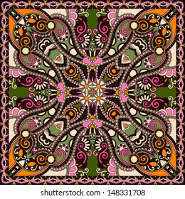 Traditional ornamental floral paisley bandanna. You can use this pattern in the design of carpet, shawl, pillow, cushion