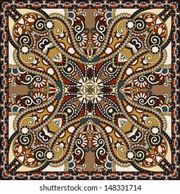 Traditional ornamental floral paisley bandanna. You can use this pattern in the design of carpet, shawl, pillow, cushion