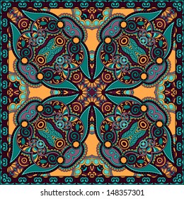 Traditional ornamental floral paisley bandanna. You can use this pattern in the design of carpet, shawl, pillow, cushion