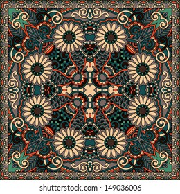 Traditional ornamental floral paisley bandanna. You can use this pattern in the design of carpet, shawl, pillow, cushion