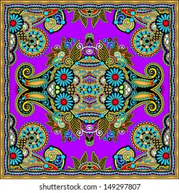 Traditional ornamental floral paisley bandanna. You can use this pattern in the design of carpet, shawl, pillow, cushion