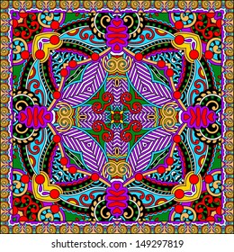 Traditional ornamental floral paisley bandanna. You can use this pattern in the design of carpet, shawl, pillow, cushion