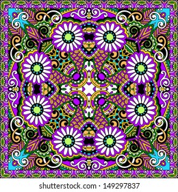 Traditional ornamental floral paisley bandanna. You can use this pattern in the design of carpet, shawl, pillow, cushion