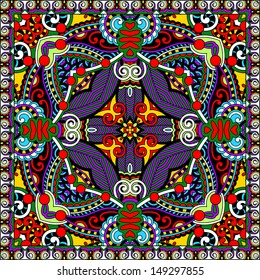 Traditional ornamental floral paisley bandanna. You can use this pattern in the design of carpet, shawl, pillow, cushion