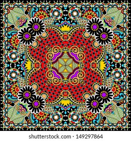 Traditional ornamental floral paisley bandanna. You can use this pattern in the design of carpet, shawl, pillow, cushion