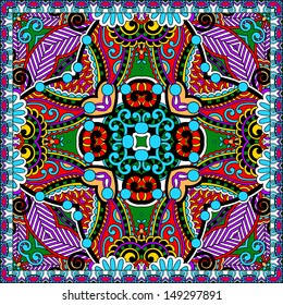 Traditional ornamental floral paisley bandanna. You can use this pattern in the design of carpet, shawl, pillow, cushion