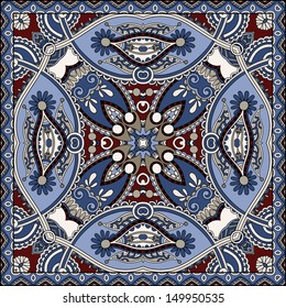 Traditional ornamental floral paisley bandanna. You can use this pattern in the design of carpet, shawl, pillow, cushion