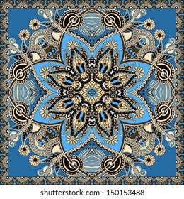 Traditional ornamental floral paisley bandanna. You can use this pattern in the design of carpet, shawl, pillow, cushion