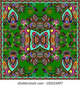 Traditional ornamental floral paisley bandanna. You can use this pattern in the design of carpet, shawl, pillow, cushion