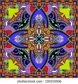 Traditional ornamental floral paisley bandanna. You can use this pattern in the design of carpet, shawl, pillow, cushion