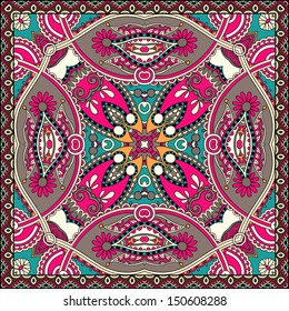 Traditional ornamental floral paisley bandanna. You can use this pattern in the design of carpet, shawl, pillow, cushion