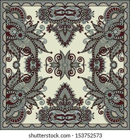 Traditional ornamental floral paisley bandanna. You can use this pattern in the design of carpet, shawl, pillow, cushion