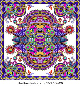 Traditional ornamental floral paisley bandanna. You can use this pattern in the design of carpet, shawl, pillow, cushion