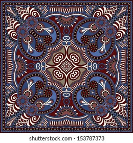 Traditional ornamental floral paisley bandanna. You can use this pattern in the design of carpet, shawl, pillow, cushion