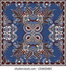 Traditional ornamental floral paisley bandanna. You can use this pattern in the design of carpet, shawl, pillow, cushion