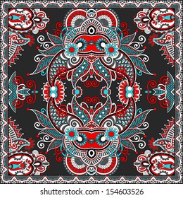 Traditional ornamental floral paisley bandanna. You can use this pattern in the design of carpet, shawl, pillow, cushion