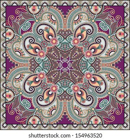 Traditional ornamental floral paisley bandanna. You can use this pattern in the design of carpet, shawl, pillow, cushion
