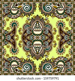 Traditional ornamental floral paisley bandanna. You can use this pattern in the design of carpet, shawl, pillow, cushion