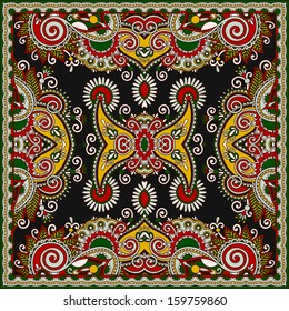 Traditional ornamental floral paisley bandanna. You can use this pattern in the design of carpet, shawl, pillow, cushion