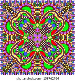 Traditional ornamental floral paisley bandanna. You can use this pattern in the design of carpet, shawl, pillow, cushion