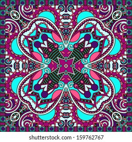 Traditional ornamental floral paisley bandanna. You can use this pattern in the design of carpet, shawl, pillow, cushion
