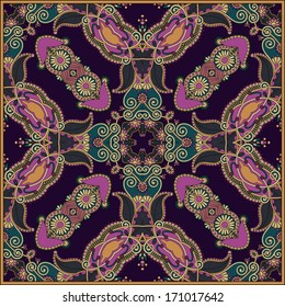 Traditional ornamental floral paisley bandanna. You can use this pattern in the design of carpet, shawl, pillow, cushion