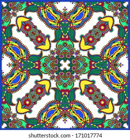 Traditional ornamental floral paisley bandanna. You can use this pattern in the design of carpet, shawl, pillow, cushion