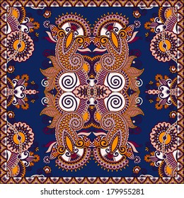 Traditional ornamental floral paisley bandanna. You can use this pattern in the design of carpet, shawl, pillow, cushion