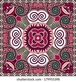 Traditional ornamental floral paisley bandanna. You can use this pattern in the design of carpet, shawl, pillow, cushion