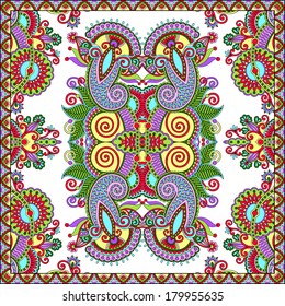 Traditional ornamental floral paisley bandanna. You can use this pattern in the design of carpet, shawl, pillow, cushion