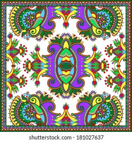 Traditional ornamental floral paisley bandanna. You can use this pattern in the design of carpet, shawl, pillow, cushion