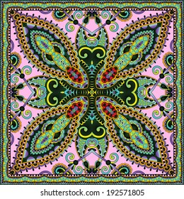 Traditional ornamental floral paisley bandanna. You can use this pattern in the design of carpet, shawl, pillow, cushion