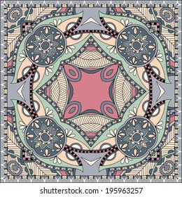 Traditional ornamental floral paisley bandanna. You can use this pattern in the design of carpet, shawl, pillow, cushion