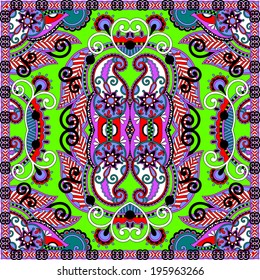 Traditional ornamental floral paisley bandanna. You can use this pattern in the design of carpet, shawl, pillow, cushion