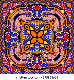 Traditional ornamental floral paisley bandanna. You can use this pattern in the design of carpet, shawl, pillow, cushion