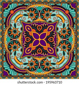 Traditional ornamental floral paisley bandanna. You can use this pattern in the design of carpet, shawl, pillow, cushion