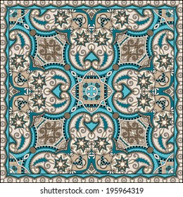 Traditional ornamental floral paisley bandanna. You can use this pattern in the design of carpet, shawl, pillow, cushion