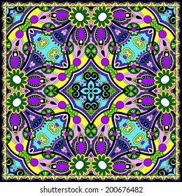 Traditional ornamental floral paisley bandanna. You can use this pattern in the design of carpet, shawl, pillow, cushion