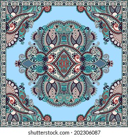 Traditional ornamental floral paisley bandanna. You can use this pattern in the design of carpet, shawl, pillow, cushion