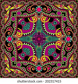 Traditional ornamental floral paisley bandanna. You can use this pattern in the design of carpet, shawl, pillow, cushion