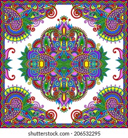 Traditional ornamental floral paisley bandanna. You can use this pattern in the design of carpet, shawl, pillow, cushion