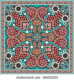 Traditional ornamental floral paisley bandanna. You can use this pattern in the design of carpet, shawl, pillow, cushion