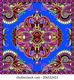 Traditional ornamental floral paisley bandanna. You can use this pattern in the design of carpet, shawl, pillow, cushion