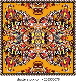 Traditional ornamental floral paisley bandanna. You can use this pattern in the design of carpet, shawl, pillow, cushion