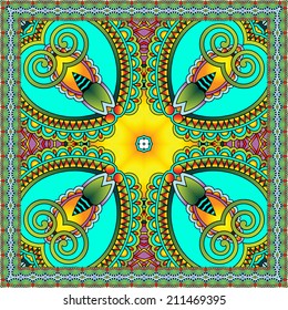 Traditional ornamental floral paisley bandanna. You can use this pattern in the design of carpet, shawl, pillow, cushion