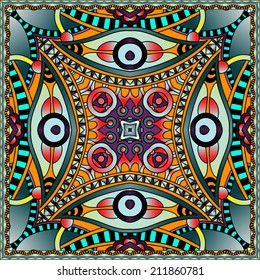 Traditional ornamental floral paisley bandanna. You can use this pattern in the design of carpet, shawl, pillow, cushion