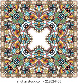 Traditional ornamental floral paisley bandanna. You can use this pattern in the design of carpet, shawl, pillow, cushion