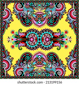 Traditional ornamental floral paisley bandanna. You can use this pattern in the design of carpet, shawl, pillow, cushion
