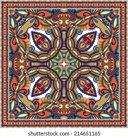 Traditional ornamental floral paisley bandanna. You can use this pattern in the design of carpet, shawl, pillow, cushion